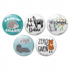 Punny Animals Pinback Buttons